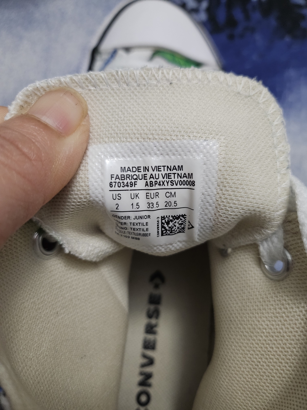 Converse Kids White High-Top Sneakers with Red, Green & Blue Dinosaurs - Picture 3 of 7